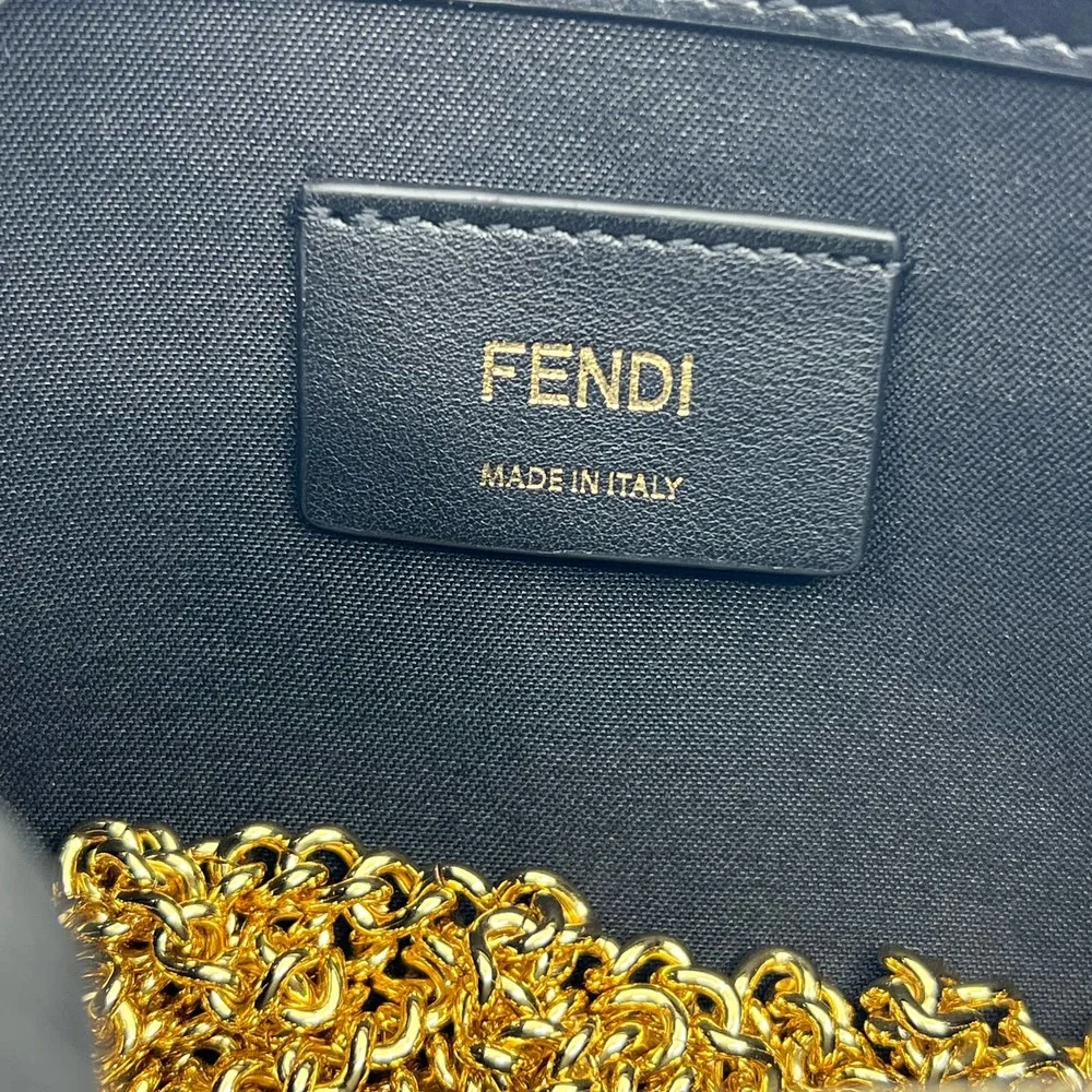 💛SOLD🖤 Fendi Velvet Wallet on Chain in Black - Picture 3 of 11